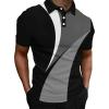 imageSOLY HUX Mens Color Block Regular Fit Shirts Short Sleeve Casual ShirtBlack and Grey