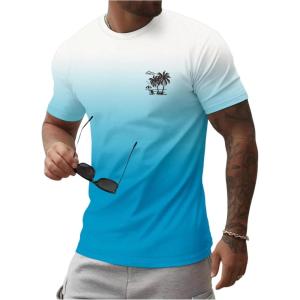 imageSOLY HUX Mens Short Sleeve Graphic Tees Summer Crewneck Top Shirt Beach Vacation TShirtsTeal Blue Multi