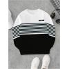 image:imageSOLY HUX Boys Crewneck Sweatshirts Color Block Striped Long Sleeve Fall Pullover TopsBlack and White
