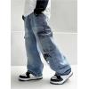 image:imageSOLY HUX Boys Graphic Printed Cargo Jeans Streetwear Baggy Straight Denim Pants with PocketMedium Wash