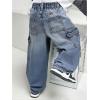image:imageSOLY HUX Boys Graphic Printed Cargo Jeans Streetwear Baggy Straight Denim Pants with PocketMedium Wash