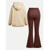 image:imageSOLY HUX Girls Sweatsuit Set 2 Piece Long Sleeve Hoodie Sweatshirt and Flared Pants Outfit Fall ClothesApricot and Brown