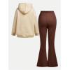image:imageSOLY HUX Girls Sweatsuit Set 2 Piece Long Sleeve Hoodie Sweatshirt and Flared Pants Outfit Fall ClothesBeige and Brown