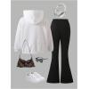 image:imageSOLY HUX Girls Sweatsuit Set 2 Piece Long Sleeve Hoodie Sweatshirt and Flared Pants Outfit Fall ClothesBlack and White