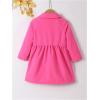 image:imageSOLY HUX Toddler Girls Double Breasted Long Sleeve Trench Coat Teddy Lined Outerwear Winter Pea CoatsHot Pink