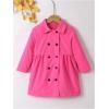 image:imageSOLY HUX Toddler Girls Double Breasted Long Sleeve Trench Coat Teddy Lined Outerwear Winter Pea CoatsHot Pink