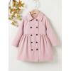 image:imageSOLY HUX Toddler Girls Double Breasted Long Sleeve Trench Coat Teddy Lined Outerwear Winter Pea CoatsSolid Pink