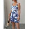 image:imageSOLY HUX Womens Boho Print Wide Leg Short Jumpsuits Summer Square Neck Belted Vacation RomperBlue Floral
