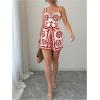 image:imageSOLY HUX Womens Boho Print Wide Leg Short Jumpsuits Summer Square Neck Belted Vacation RomperBurgundy Floral