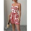 image:imageSOLY HUX Womens Boho Print Wide Leg Short Jumpsuits Summer Square Neck Belted Vacation RomperBurgundy Floral