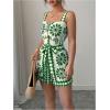 image:imageSOLY HUX Womens Boho Print Wide Leg Short Jumpsuits Summer Square Neck Belted Vacation RomperGreen Floral