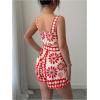 image:imageSOLY HUX Womens Boho Print Wide Leg Short Jumpsuits Summer Square Neck Belted Vacation RomperOrange Floral