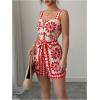 image:imageSOLY HUX Womens Boho Print Wide Leg Short Jumpsuits Summer Square Neck Belted Vacation RomperOrange Floral
