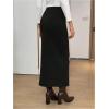 image:imageSOLY HUX Womens Knit Skirt Elastic High Waisted Pencil Long Skirts Fall Winter ClothesPure Black