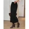 image:imageSOLY HUX Womens Knit Skirt Elastic High Waisted Pencil Long Skirts Fall Winter ClothesPure Black