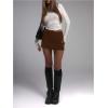 image:imageSOLY HUX Womens Mini Skirt Y2k Low Rise A Line Casual Summer SkirtsPlain Chocolate Brown