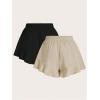image:imageSOLY HUX Womens Plus Size 2 Packs Summer Flowy Shorts Lounge Vacation ClothingApricot and Black