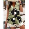 image:imageSOLY HUX Womens Plus Size 2 Piece Outfits Floral Print Notch V Neck Tank Top and Shorts SetDark Green Floral