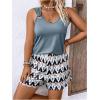 image:imageSOLY HUX Womens Plus Size Summer Vacation Outfits Sleeveless Tank Top and Printed Shorts 2 Piece SetBlue Multi