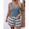 image:imageSOLY HUX Womens Plus Size Summer Vacation Outfits Sleeveless Tank Top and Printed Shorts 2 Piece SetBlue Multi