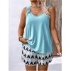 image:imageSOLY HUX Womens Plus Size Summer Vacation Outfits Sleeveless Tank Top and Printed Shorts 2 Piece SetLight Blue Multi