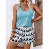 image:imageSOLY HUX Womens Plus Size Summer Vacation Outfits Sleeveless Tank Top and Printed Shorts 2 Piece SetLight Blue Multi