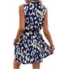 image:imageSOLY HUX Womens Summer Dress Printed Sleeveless V Neck Wrap A Line Flowy Belted Vacation Short DressesDark Blue Printed