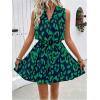 image:imageSOLY HUX Womens Summer Dress Printed Sleeveless V Neck Wrap A Line Flowy Belted Vacation Short DressesGreen Printed