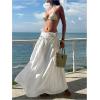 image:imageSOLY HUX Womens Summer Maxi Skirts High Waisted Shirred Swing Flowy Boho Vacation SkirtPlain White