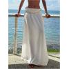 image:imageSOLY HUX Womens Summer Maxi Skirts High Waisted Shirred Swing Flowy Boho Vacation SkirtPlain White