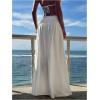 image:imageSOLY HUX Womens Summer Maxi Skirts High Waisted Shirred Swing Flowy Boho Vacation SkirtPlain White