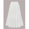 image:imageSOLY HUX Womens Summer Ruffle A Line Maxi Skirts Elastic High Waisted Tiered Layer Flowy Long SkirtPlain White