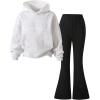 image:imageSOLY HUX Girls Sweatsuit Set 2 Piece Long Sleeve Hoodie Sweatshirt and Flared Pants Outfit Fall ClothesBlack and White