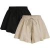 image:imageSOLY HUX Womens Plus Size 2 Packs Summer Flowy Shorts Lounge Vacation ClothingApricot and Black