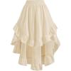 image:imageSOLY HUX Womens Plus Size Ruffle Midi Skirt Elastic Waist High Low Asymmetrical Hem Summer SkirtsPlain Apricot