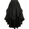 image:imageSOLY HUX Womens Plus Size Ruffle Midi Skirt Elastic Waist High Low Asymmetrical Hem Summer SkirtsSolid Black