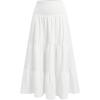 image:imageSOLY HUX Womens Ruffle Skirt Shirred Elastic Waist A Line Flowy Going Out Casual Vacation Long SkirtsPure White