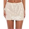 image:imageSOLY HUX Womens Sequin Mini Skirt Sparkly Low Rise Bodycon Party Club Going Out Summer SkirtsPlain Apricot