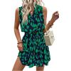 image:imageSOLY HUX Womens Summer Dress Printed Sleeveless V Neck Wrap A Line Flowy Belted Vacation Short DressesGreen Printed