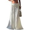 image:imageSOLY HUX Womens Summer Maxi Skirts High Waisted Shirred Swing Flowy Boho Vacation SkirtPlain White