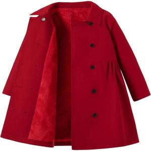image:imageSOLY HUX Toddler Girls Double Breasted Long Sleeve Trench Coat Teddy Lined Outerwear Winter Pea CoatsPure Burgundy