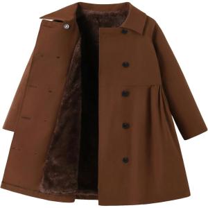 image:imageSOLY HUX Toddler Girls Double Breasted Long Sleeve Trench Coat Teddy Lined Outerwear Winter Pea CoatsSolid Brown