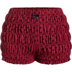 image:imageSOLY HUX Womens Polka Dots Shorts Ruffle Mini Y2k Bloomers Elastic Waist Bottoms Micro BoyshortsBurgundy Polka Dots