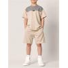 image:imageSOLY HUX Boys Clothing Set Two Piece Outfits Short Sleeve Top and Shorts Tracksuit Summer ClothesBeige Grey Multi