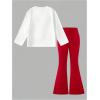 image:imageSOLY HUX Girls 2 Piece Outfits Cherry Long Sleeve T Shirt and Flare Pants Set Cute Fall ClothesRed Cherry