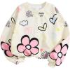 image:imageSOLY HUX Girls 2 Piece Outfits Cute Graphic Long Sleeve Sweatshirt Tops and Flare Pants Fall Matching SetsApricot Floral