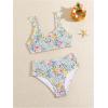 image:imageSOLY HUX Girls Floral Print Bikini Set Spaghetti Strap Smocked Bathing Suit Two Piece SwimsuitMulticoloured Floral