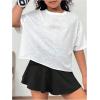 image:imageSOLY HUX Girls Open Back Workout Tops Short Sleeve Crew Neck Running Sports T Shirts Summer ClothesPlain White