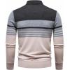 image:imageSOLY HUX Mens Long Sleeve Sweater Color Block Striped Quarter Zip Pullover Fall Knit TopsApricot Grey Multi