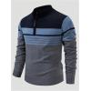 image:imageSOLY HUX Mens Long Sleeve Sweater Color Block Striped Quarter Zip Pullover Fall Knit TopsGrey Blue